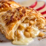Delicious Apple Pie Brie Bomb with gooey cheese and apple pie flavors