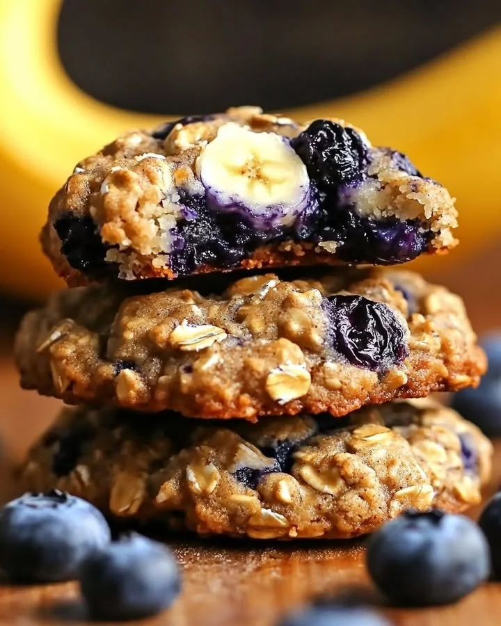 Delicious banana blueberry breakfast cookies for a healthy morning snack
