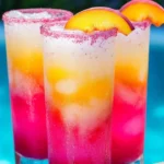 Refreshing Beach Peach Lemonade served in a glass with a slice of peach