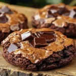 Delicious brownie mix cookies freshly baked on a cooling rack