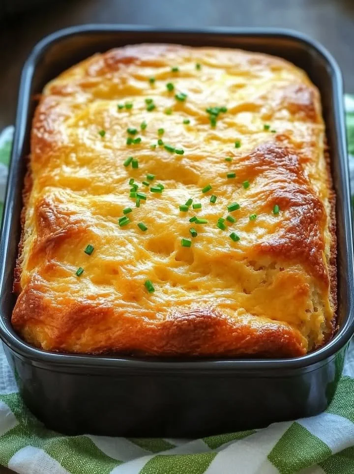 Freshly baked Cheddar Cheese Quick Bread with a golden crust and cheesy texture.