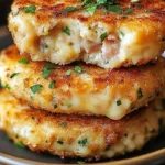 Delicious cheesy tuna melt patties served on a plate