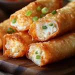 Crispy Crab Rangoon Egg Rolls filled with creamy crab and cheese