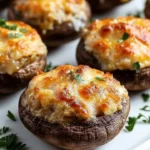 Delicious Crab Stuffed Mushrooms baked to perfection