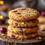 Delicious Cranberry Orange Pistachio Cookies on a plate
