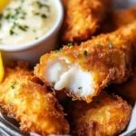 Crispy fish batter showcased on delicious fried fish fillets