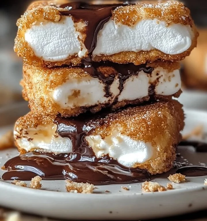 Delicious deep-fried s'mores served on a plate