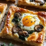Delicious Feta & Mushroom Brunch Squares served on a plate.