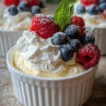 Frozen limoncello ricotta cream cups served in elegant dessert cups.