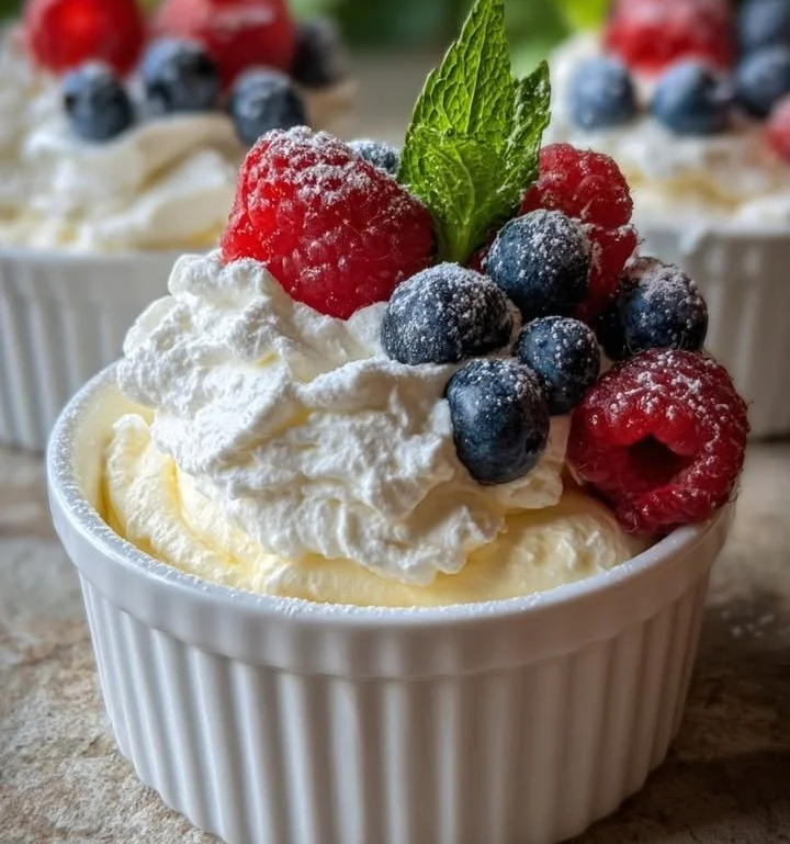 Frozen limoncello ricotta cream cups served in elegant dessert cups.