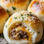 Garlic Parmesan Cheeseburger Bombs piled on a platter