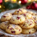 Golden Beet and Cranberry Shortbread Cookies on a plate