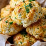 Golden Cheddar Bay biscuits with garlic herb butter served fresh out of the oven.