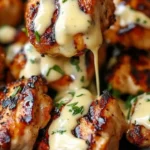 Delicious grilled chicken bites served with creamy garlic sauce.