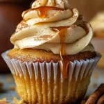 Delicious Harry Potter Butterbeer Cupcakes topped with creamy frosting