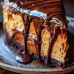 Heavenly Chocolate Peanut Butter Ooey Gooey Cake with rich frosting