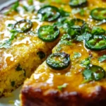 Delicious Jalapeño Cornbread topped with sweet Lime Honey Glaze