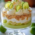 Delicious Key Lime Pie Trifle layered with whipped cream and key lime filling