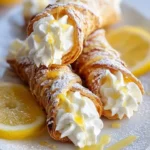 Delicious lemon meringue pie cannoli with creamy filling and crispy shell