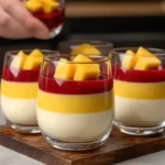 Delicious Mango Panna Cotta dessert with fresh mango topping