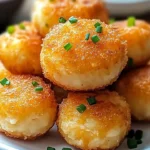 Delicious Mashed Potato Cheese Puffs on a serving platter.