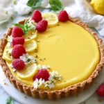 Delicious no-bake lemon tart with a golden crust and vibrant lemon filling