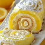 No-bake velvet lemon cream roll cake with a creamy, citrusy filling