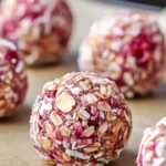 Healthy Raspberry Almond Energy Bites packed with nutrients for a quick snack.