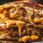 Delicious Smash Burger Quesadilla ready to be served, showcasing melted cheese and crispy edges.