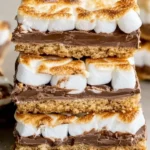 Delicious S’mores Crack Bars with chocolate, marshmallows, and graham cracker crust.