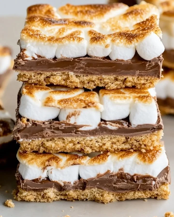 Delicious S’mores Crack Bars with chocolate, marshmallows, and graham cracker crust.