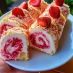 Delicious strawberry shortcake cheesecake topped with fresh strawberries and whipped cream