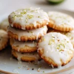 Swicy Lime and Chili Shortbread cookies with a drizzle of coconut glaze