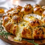 Tear & Share Focaccia Wreath served with molten Camembert cheese