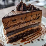 Delicious coffee mousse cake with rich layers and a creamy texture