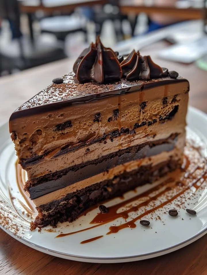 Delicious coffee mousse cake with rich layers and a creamy texture