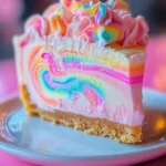 Colorful Unicorn Marshmallow Swirl Cheesecake with vibrant toppings