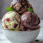 Guilt-free zucchini ice cream topped with chocolate sprinkles in a bowl.