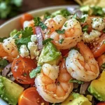 Zesty lime shrimp and avocado salad in a vibrant bowl